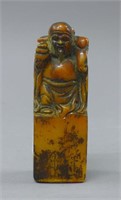 A SOAPSTONE CHINESE SEAL. 12 CM HIGH