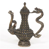 Chinese Dragon Bronze Wine Pot