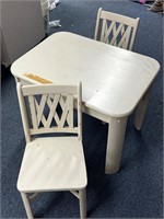 Child’s desk table and two chairs