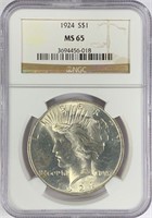 1924 Silver Peace Dollar MS-65