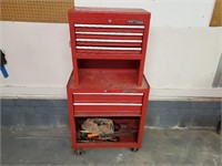 Craftsman toolbox on wheels with tools inside