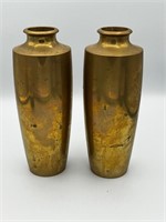 Pair of vintage brass vases