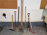 yard tools,shovels, hole diggers,etc.