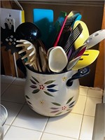 Temptations utensil holder and contents