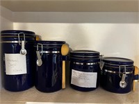 Cobalt blue canisters