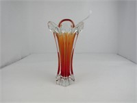 Red Glass Flower Vase
