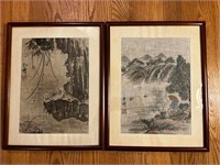 Asian framed art matching frames