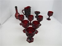 Red Avon Glassware Set
