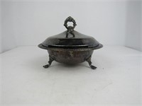 Silver Toned Serving Bowl with Lid