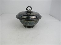 Silver Toned Serving Bowl with Lid