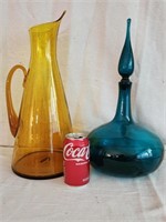 2 large MCM hand blown glass.
