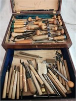 Miller Falls and other wood tool carving set with