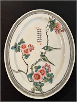 famille rose antique Mingow Chinese plate length:m