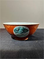 Ching dynasty bowl with three paintings and origim