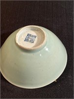 Chinese ching dynasty celadon colour bowl with orm