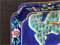 Chinese plate enamel and copper 1950 width: 17.5 m