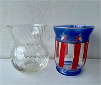 Crystal Vase & Flag Candle Holder