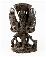 Bali Wood Carved Sculpture Vishnu Riding Garuda