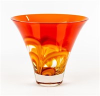 Waterford Evolution Amber Red Tulip Crystal Vase
