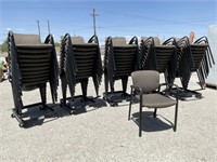 (51)pcs Haworth Stacking Chairs w/ Rolling Carts