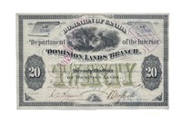 Rare 1876 $20 Dominion Of Canada Lands Bond