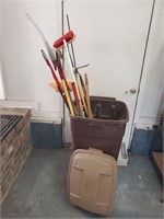 trash can full of tools