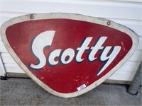 SCOTTY ANTIQUE METAL SIGN - DOUBLE SIDED