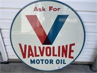 VALVOLINE MOTOR OIL METAL SIGN - DOUBLE SIDED