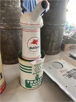 OIL CAN AND 2 - VINTAGE OIL CANS