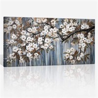 Large Canvas Wall Art Flower Tree with Gray