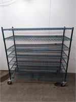 60" ROLLING 7-TIER WIRE SHELVING - COATED