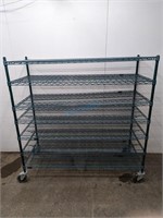 60" ROLLING 7-TIER WIRE SHELVING - COATED