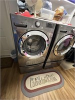 LG FRONT LOAD WASHER AND DRYER W/PEDASTALS