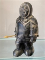 Vintage Inuit Carved Soapstone Figure Signed Thorn