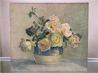 Norah H. Cullen "Summer Roses" Oil On Board 1941