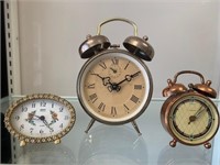 3 Vintage Alarm Clocks - West Germany & Brazil
