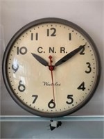 Rare 1950's Westclox C.N.R. Industrial Wall Clock