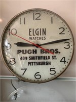 Vintage ELGIN Watches Lighted Pam Wall Clock
