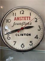 Vintage Anstett Jewellers Clinton Ont Wall Clock