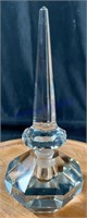 Crystal Perfume Bottle, Glass Art, Clear Faceted