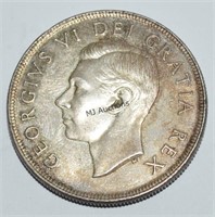 King George VI Canada Silver Dollar 1952