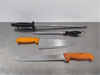 2 X KNIVES AND 2 X SHARPENERS