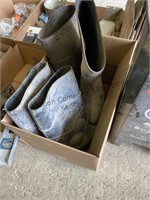 2 pair rubber boots one size 10 and one size 13