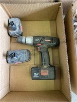19 V electric drill, two batteries, no charger