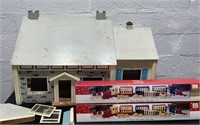 Dollhouse and Wood Train Set