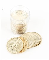 Coin Roll of 20 Walking Liberty Half Dollars,BU