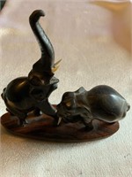 ELEPHANTS CARVED FROM WATER BUFFALO HORN