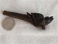 Carved pipe with bird on bowl. 3.75" long.  Look