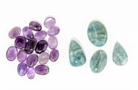 Jewelry Unmounted Amethyst & Aquamarine Stones