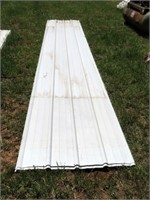 9 SHEETS OF WHITE METAL ROOFING -